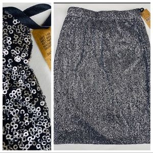 🌷Cremieux Sequin Silver Skirt